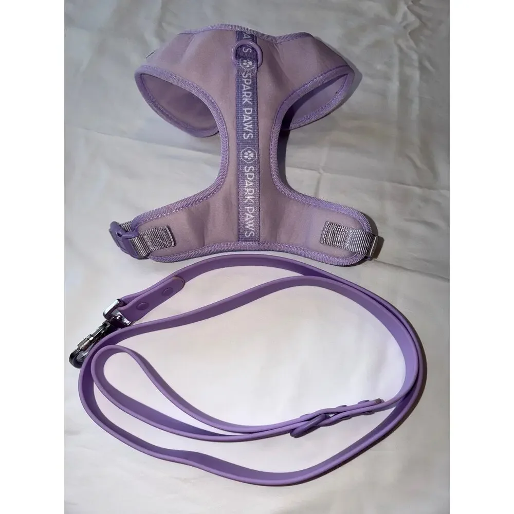 Spark Paws Large Ultra-Soft Lilac Activewear Harness Waterproof nylon leash
